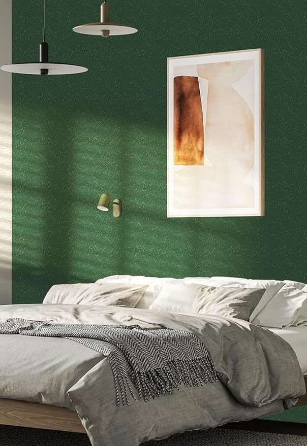 Abyssaly Dark Green Peel and Stick Wallpaper Removable Silk Texture Contact - Image 2