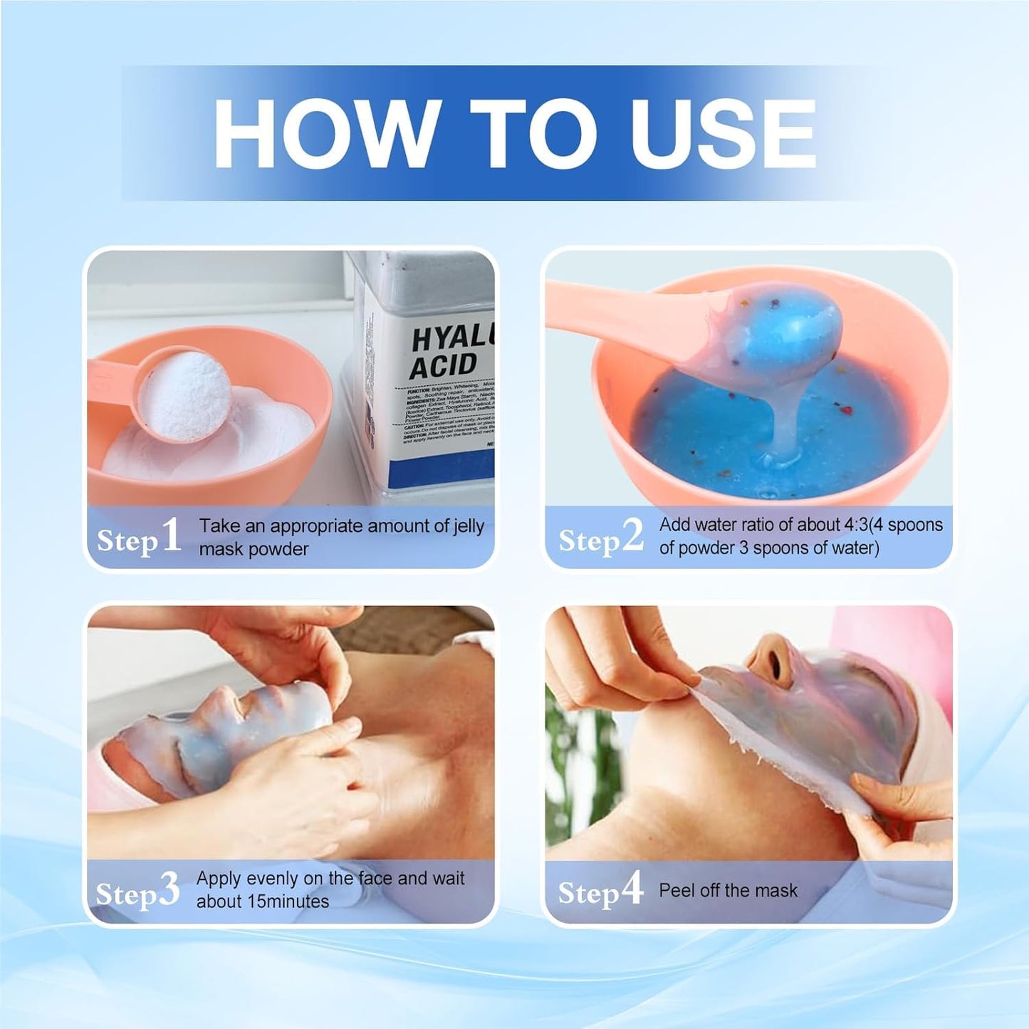 Jelly Mask for Facials Professional, Hydrating & Moisturizing Peel-Off Natural Gel Face Mask SkinCare, Professional Spa Use Jelly Face Masks, Deep Hydration & Glow 23 Fl Oz (6 Units)