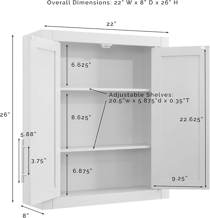 Crosley Furniture Savannah 3-Piece Wall Kitchen Storage Cabinet, Cabinets - Image 7