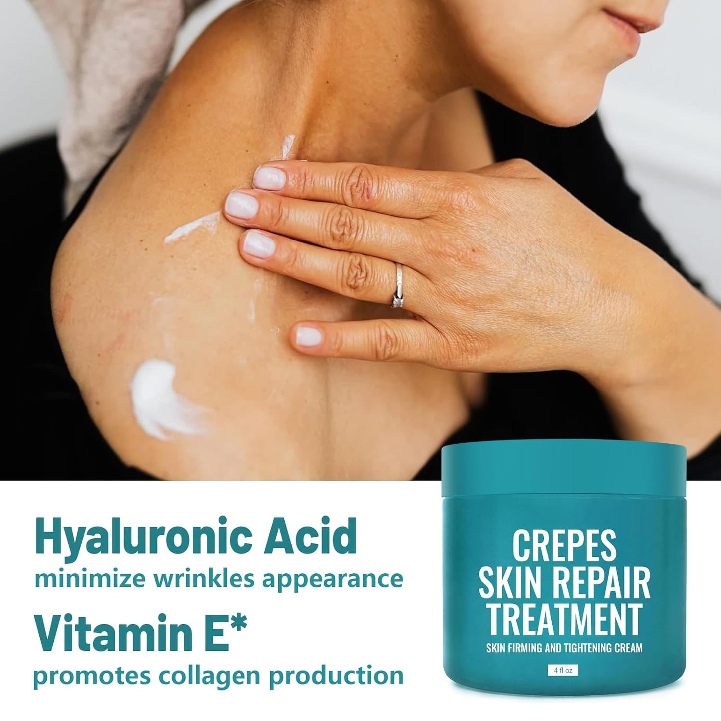 Crepes skin cream for aging skin ，Crepes Skin Repair Treatment, Firming Cream with Hyaluronic Acid & Shea Butter to Deeply Moisturize & Tighten Wrinkly Dry