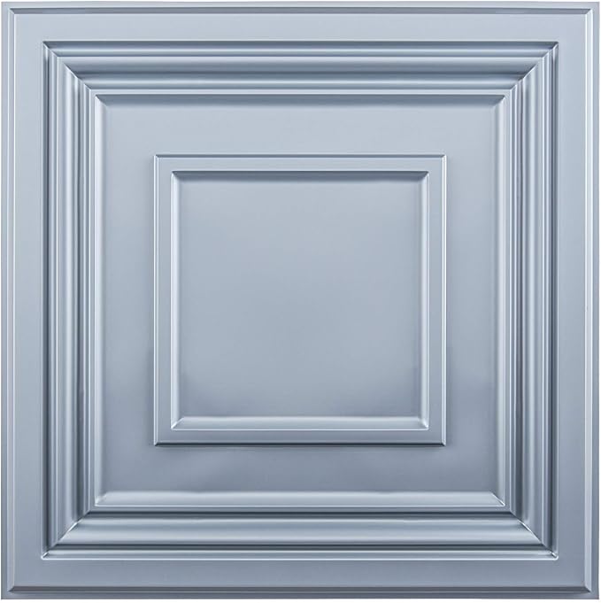 Art3d Decorative 3D Wall Panels 24" x 24", Square Gray Ceiling Tiles, Wall by Art3d