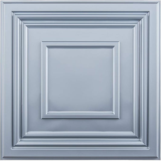 Art3d Decorative 3D Wall Panels 24" x 24", Square Gray Ceiling Tiles, Wall by Art3d