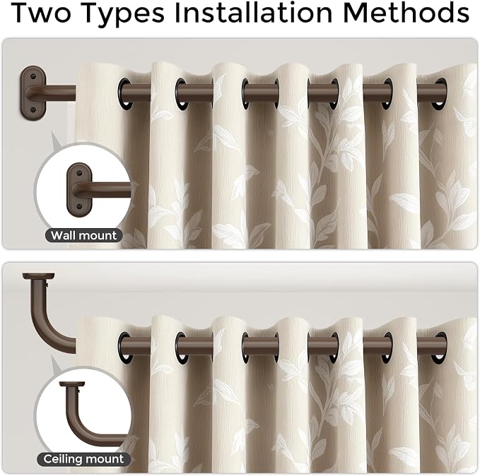 2 Pack Curtain Rods 36-88 Inch, Bronze Wrap Around Blackout Curtain Rods - Image 4