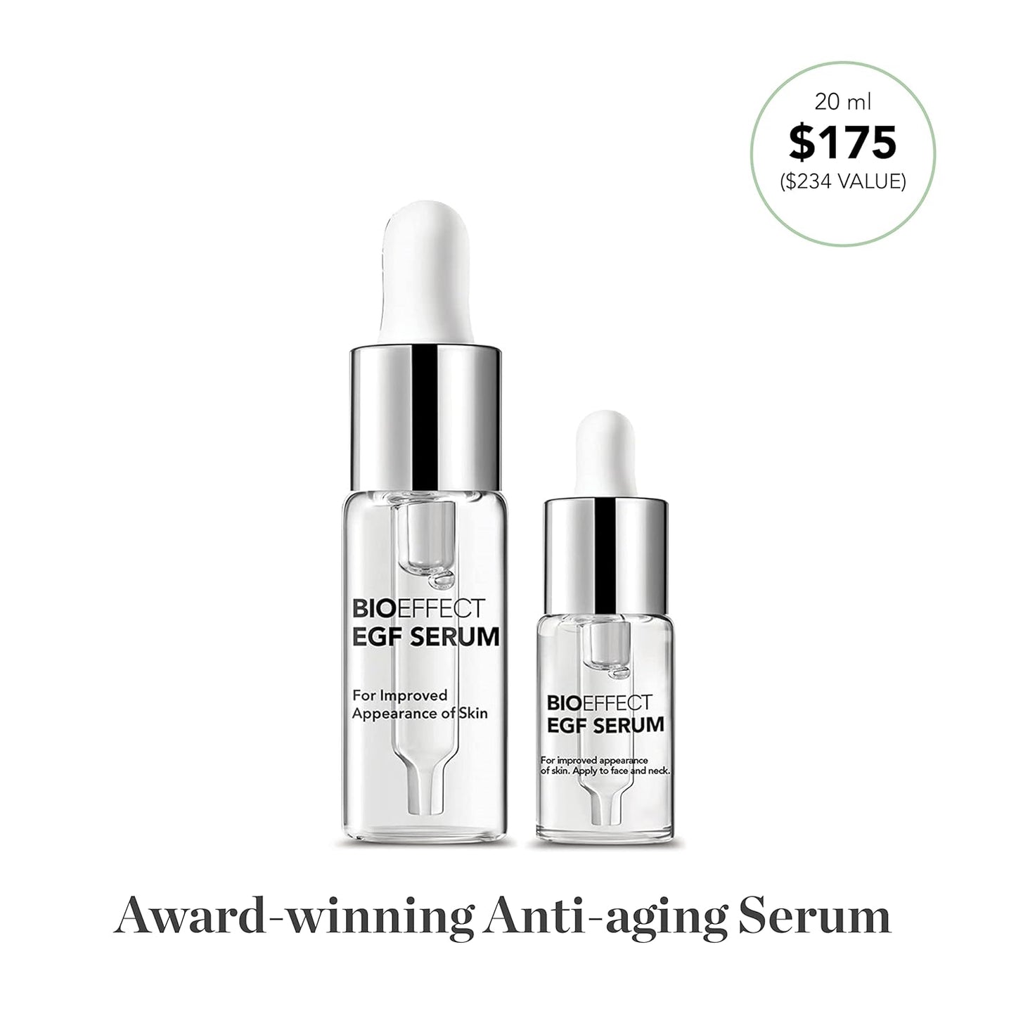 BIOEFFECT EGF Serum Treatment Duo with Hyaluronic Acid, Enhance Skin with Moisturizing, Firming, Wrinkle-Fighting Treatment for Face And Neck, Day And Night, Best Derma Roller Facial Serum