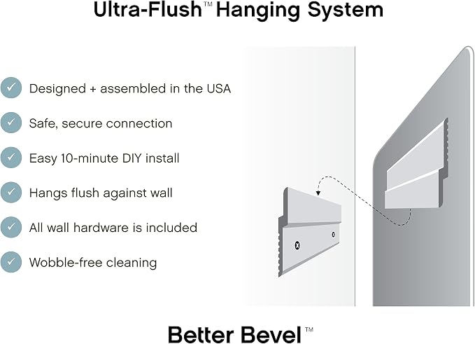 Better Bevel Frameless Rectangle Mirror | 18" x 40" Bathroom Wall Mirror - Image 8