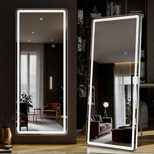 56"x21" LED Full Length Mirror – Standing Floor Body Mirror by Unknown