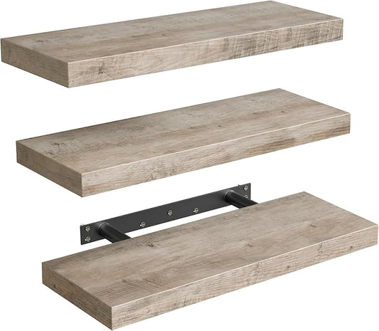 RALGEND Floating Shelves for Wall, 1.5" Thick Wall Shelf Set of 3 by RALGEND