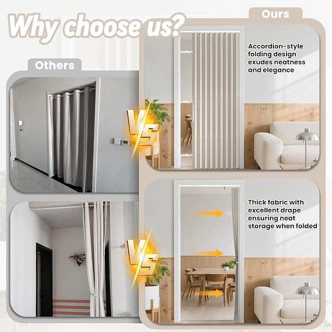AJAZZ Blackout Accordion Door Curtains - Image 2