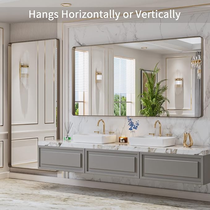 LOAAO 72”X36” Bronze Bathroom Mirrors - Image 3