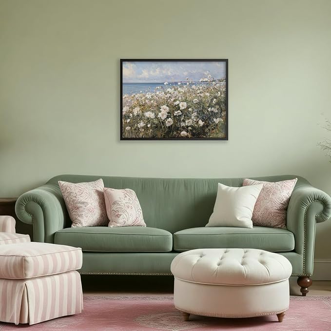 Nature Landscape Wall Art Coastal Wildflower Poster 12X16 inch Black Framed - Image 6