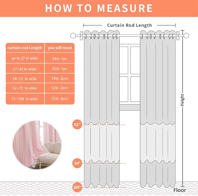 XiDi Pink Curtains for Bedroom, Girls Room Blackout Curtains, Kids Room - Image 8