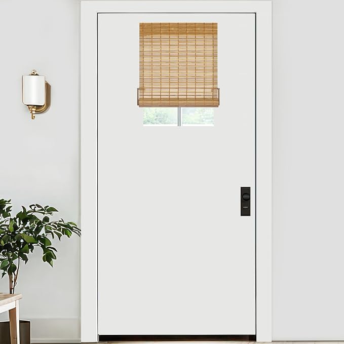 LazBlinds No Tools No Drill Bamboo Roller Shades, Cordless Bamboo Blinds by LazBlinds