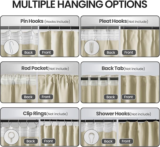 Extra Wide blackout Curtains Soundproof Room Separator - Image 2