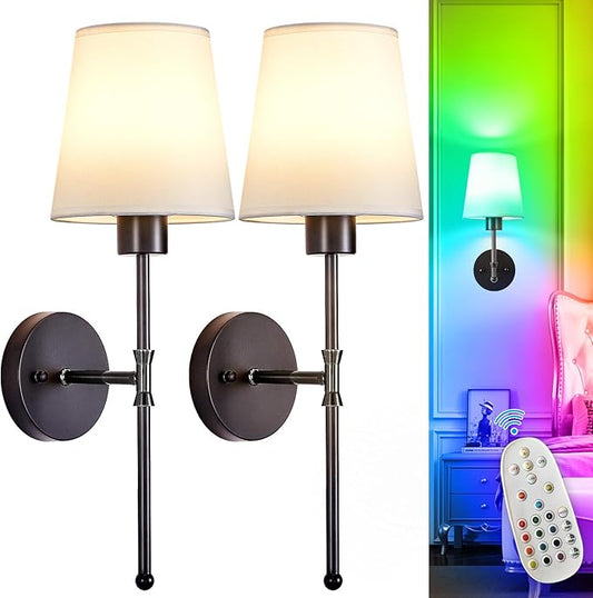 Depuley Battery Operated Wall Sconce: 19.9 Inch Set of 2 Wireless Wall Lights by Depuley