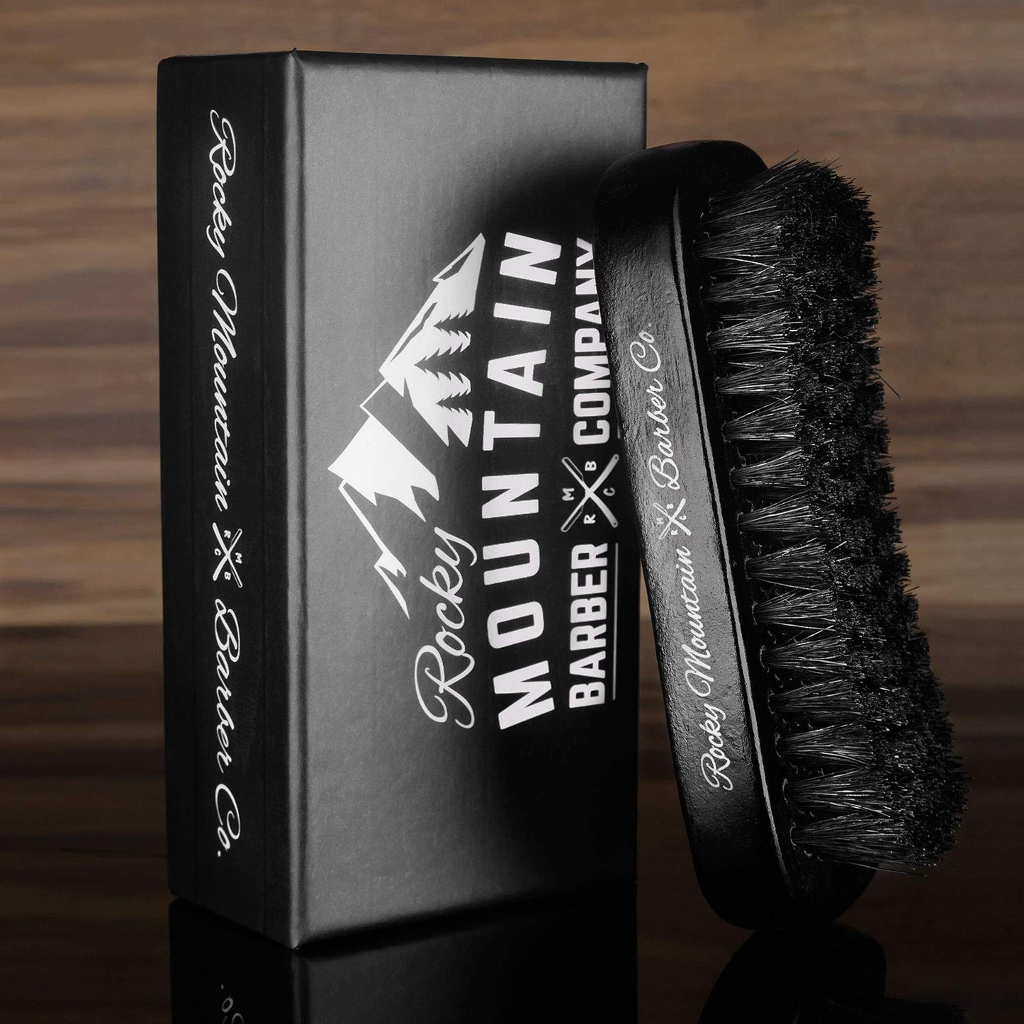 Men's Hair Brush- 100% Pure Black Boar Hair Natural Bristle for Beard, Moustache - Firm Military Style with Handmade Wood Handle – No Snags, No Scratch, Gentle Bristle – Use with Beard Oil