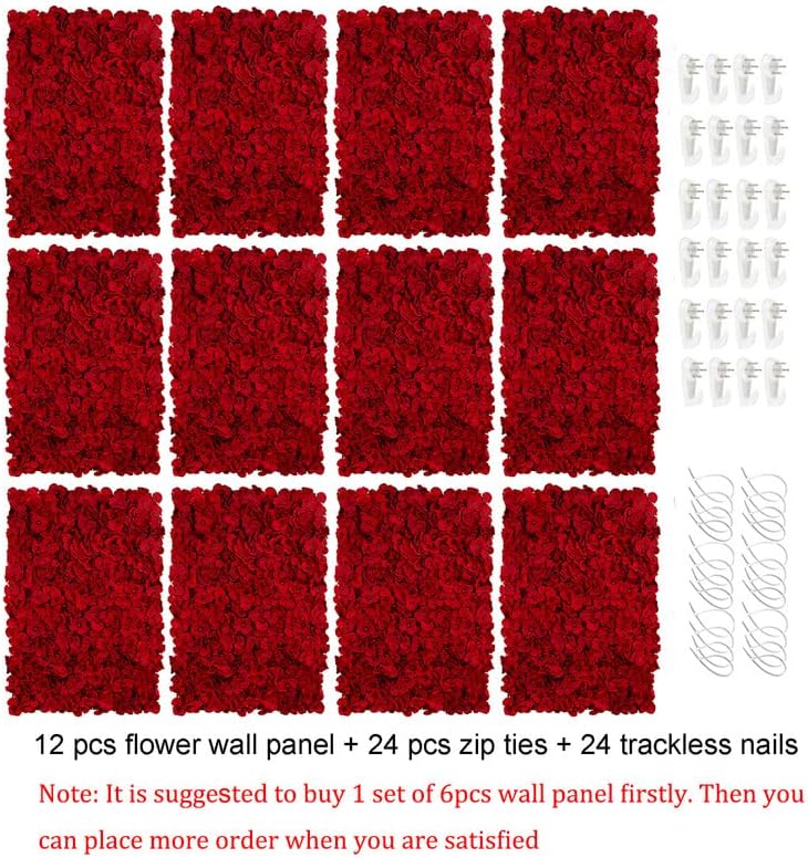 BLOSMON Red Flower Wall Backdrop - Image 6