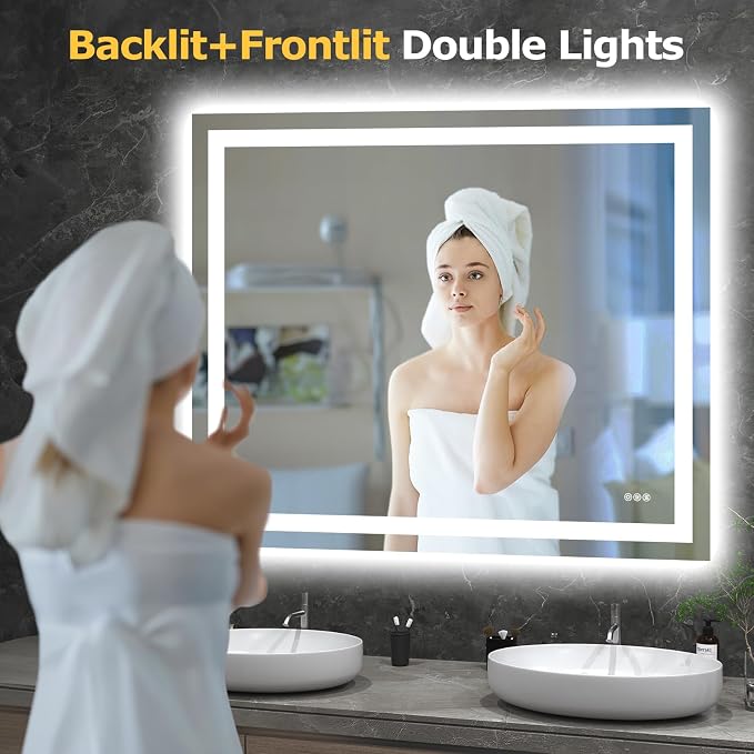 Hivone 48X40 LED Bathroom Mirror - Image 2