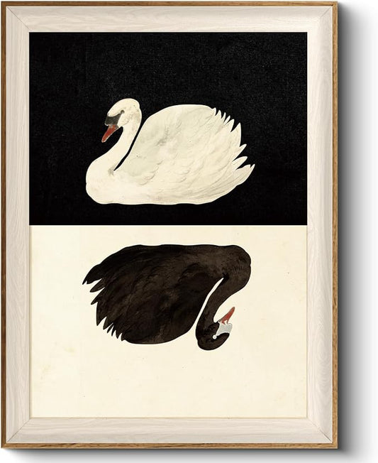 VIYYIEA Framed Wall Art for Living Room, Swan Canvas Prints, Vintage Home Decor by VIYYIEAART