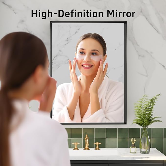 36”x 28” Black Bathroom Mirrors - Image 3