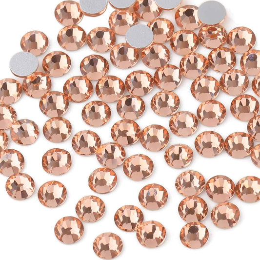beadsland Flat Back Crystal Rhinestones Round Gems for Nail Art and Craft Glue Fix, Champagne (2.3-2.5mm) SS8/1440pcs
