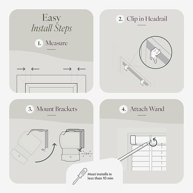 CHICOLOGY Cordless Mini Blinds for Indoor Windows, 17.5" W x 48" H, Light - Image 5