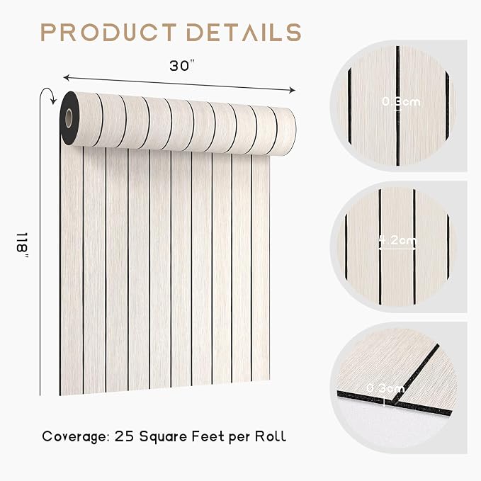 VEELIKE Wide White Oak Wood Slat Wall Panels Peel and Stick 3D Wood Panel - Image 8