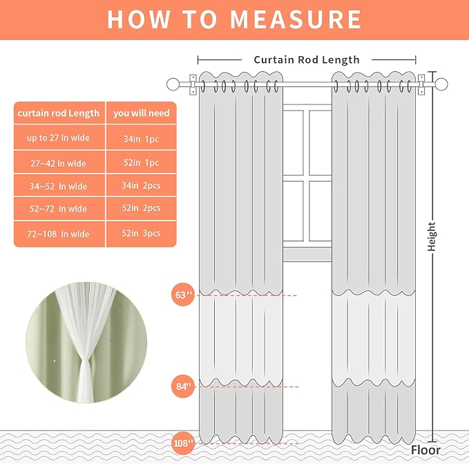 XiDi Green Curtains for Bedroom, Girls Room Blackout Curtains, Kids Room - Image 8