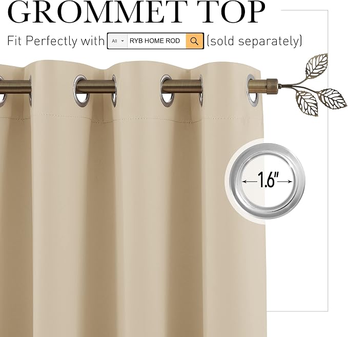 RYB HOME Extra Wide Curtains for Divider Room Separation Soundproof Temporary - Image 2