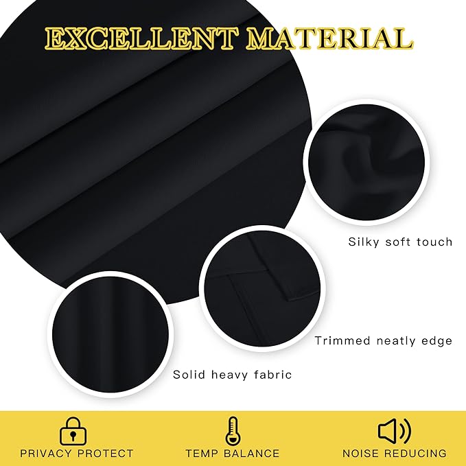 NICETOWN Bedroom Black Out Curtain 54 inches Long - Image 4
