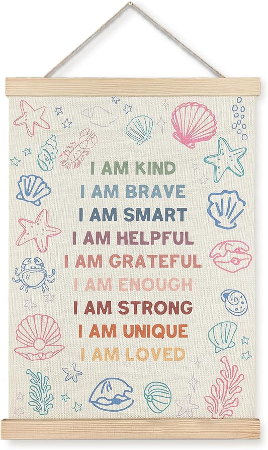 Yomisex Ocean Under the Sea Nursery Kids Wall Art Poster, Positive Affirmations by VintageHomeDecor