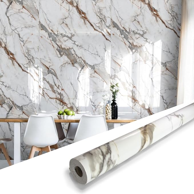Marble Peel and Stick Waterproof Wall Paneling, Covers 38.75 Sq. Ft. by premiumqualitypeelandsticktile