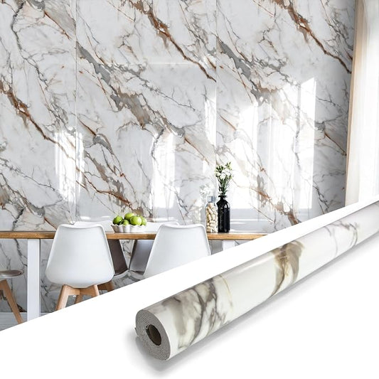 Marble Peel and Stick Waterproof Wall Paneling, Covers 38.75 Sq. Ft. by premiumqualitypeelandsticktile