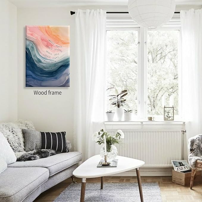 Mental Health Poster Inhale Exhale Meditation Wall Art 08x10 inch Framed - Image 6