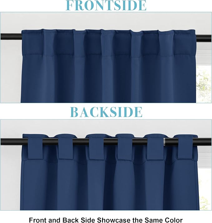 RYB HOME Small Window Curtains Blackout, Privacy Thermal Insulating Drapes - Image 2