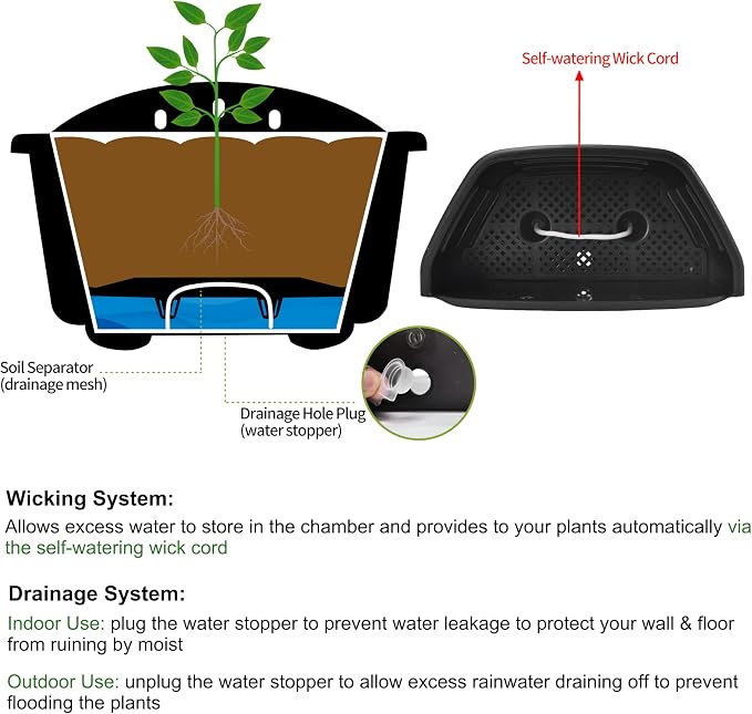 9.8 Inches Self Watering Wall Planters - Image 4