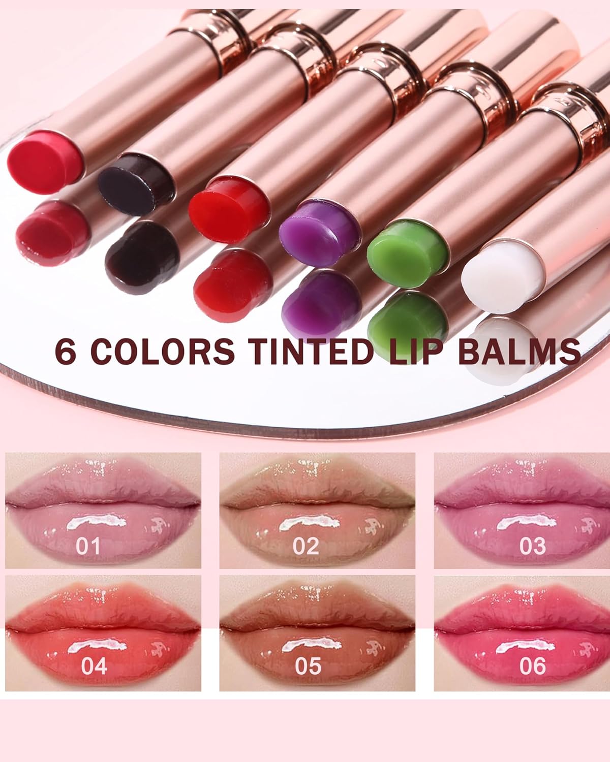 Moisturizing Lip Balm, Nude Sheer Berry Lipstick Hydrating Tinted Lip Gloss, Long Lasting Waterproof Liptint Balm Natural Non-Stick Lips Oil Stain,Glossy Lipcolor Juicy Finish for Dry Cracked Lips-03
