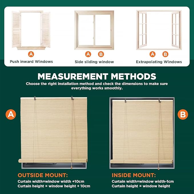 Bamboo Blinds for Interior Windows Easy to Install Bamboo Shades for Indoor - Image 7
