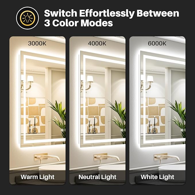 Briivue 55x36 Inch LED Bathroom Mirror - Image 4
