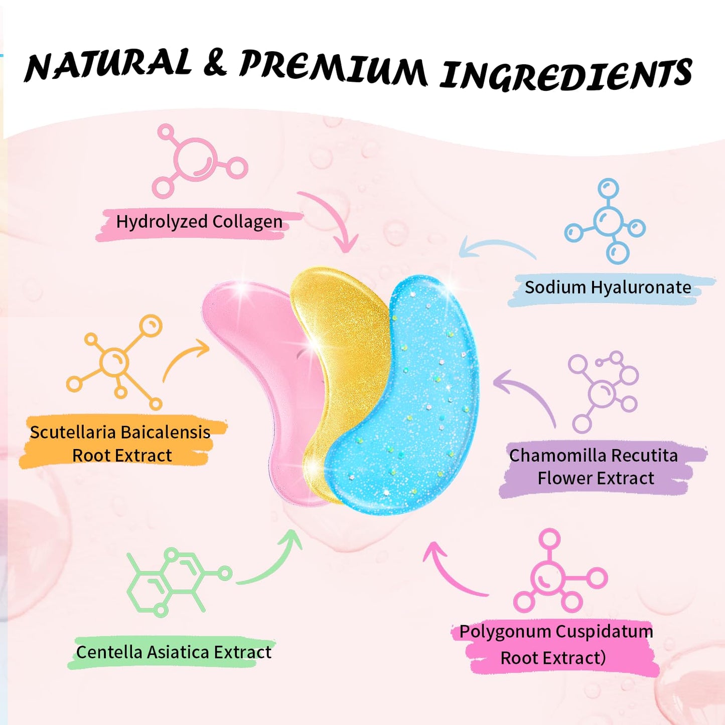 Eye Masks (24 Pairs) - Gifts for Her - Caffeine, 24K Gold and Retinol Under Eye Patches for Puffy Eyes, Dark Circles & Fine Lines, Bachelorette Party Favors, Birthday, Bridesmaid Gifts