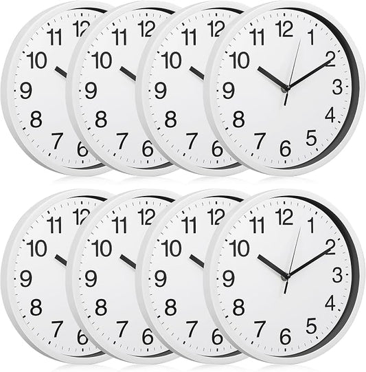 Inbagi 8 Pcs Wall Clock Large Silent Battery Operated Wall Clocks Modern Non by Inbagi