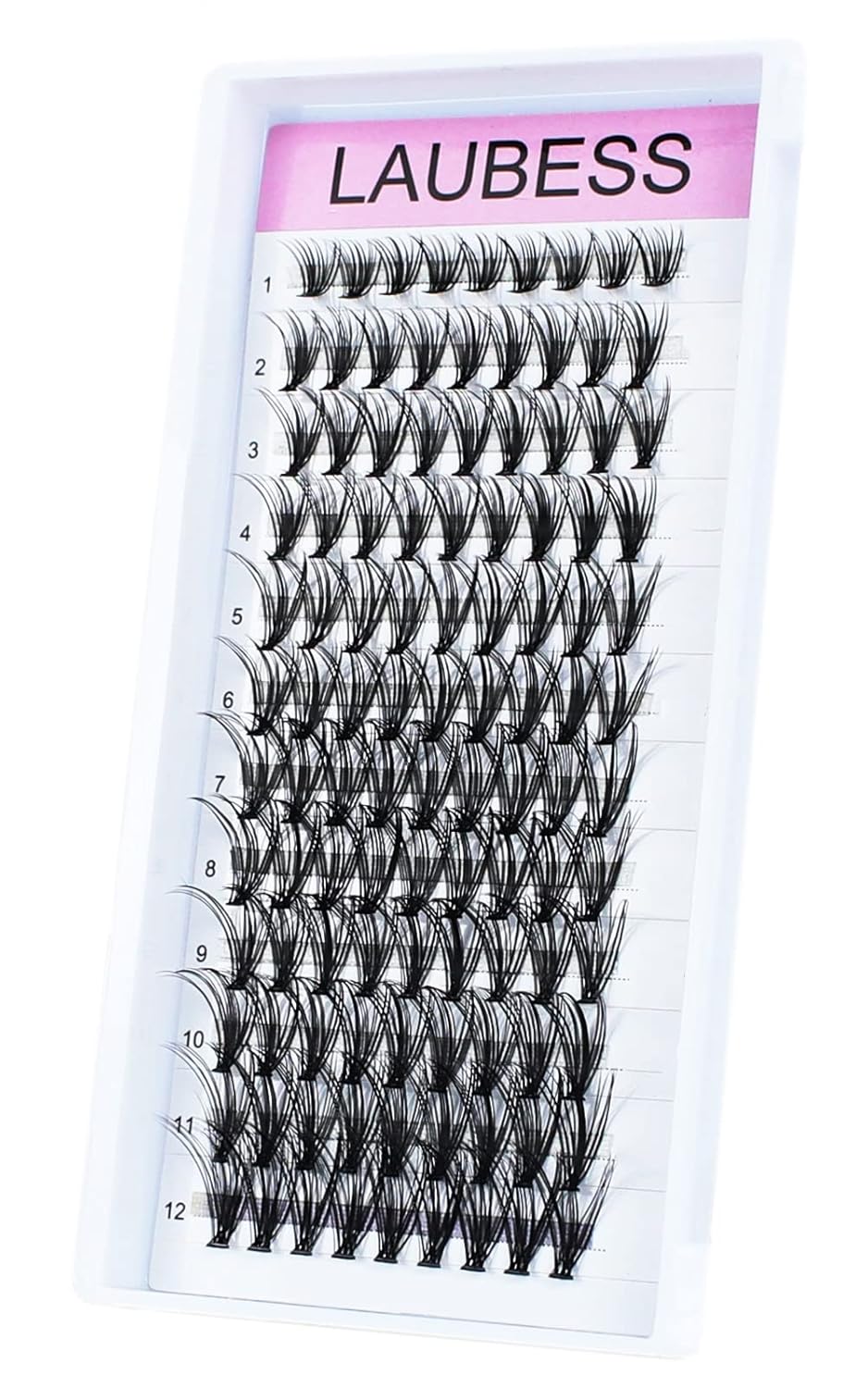 Lash Clusters LAUBESS Individual Lashes Waterproof Eyelash Clusters Mixed Tray Cluster Eyelash Extensions Soft Cluster Lashes for Beginners (20D-D-14)