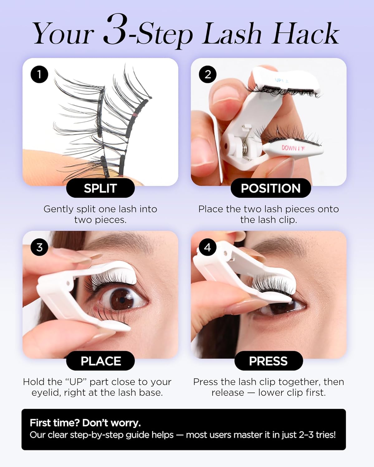 BEYELIAN Portable Magnetic Eyelashes with Applicator Kit, Upgrade Soft Magnetic Lashes, No Glue Needed Reusable False Eyelashes for Eye All-In-One Box (Lightweight & Comfortable)