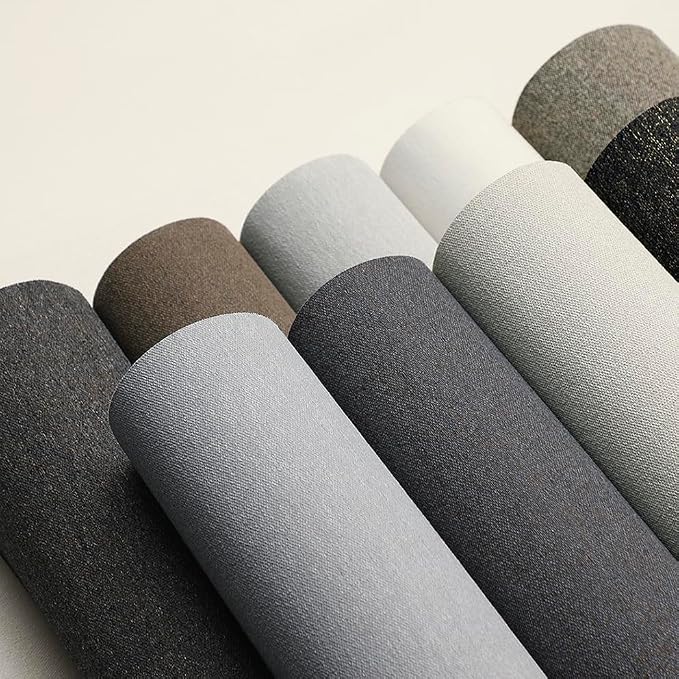 SHUFA Black Brown Cotton-Like Textured Grasscloth Wallpaper Matte Thick Real - Image 3
