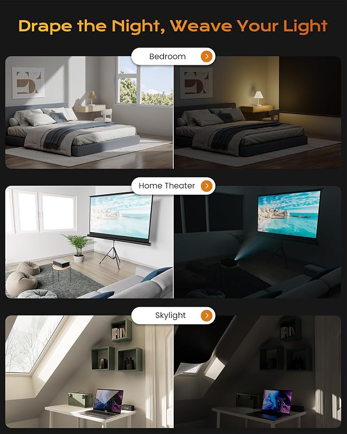Portable Blackout Curtains for Bedroom, Easy Install No Drill Black Out - Image 5