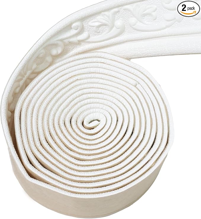 90" x 3.1" Peel Stick Foam Molding Trim Self Adhesive, Crown Molding Wallpaper by WAPANE