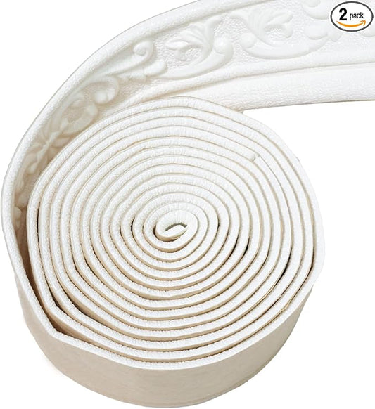 90" x 3.1" Peel Stick Foam Molding Trim Self Adhesive, Crown Molding Wallpaper by WAPANE