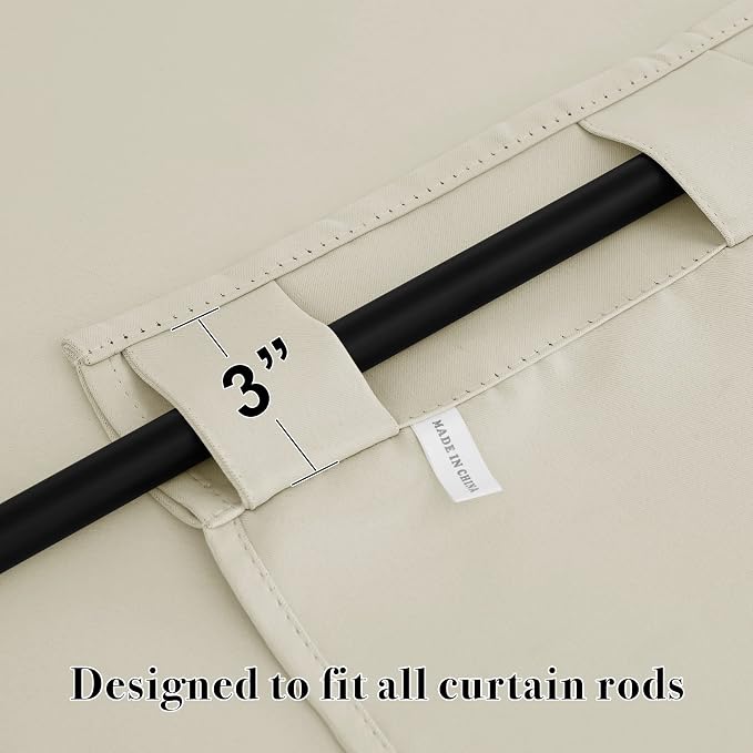 RYB HOME Room Darkening Curtains 2 Panels Set, Energy Efficient Privacy Drapes - Image 5