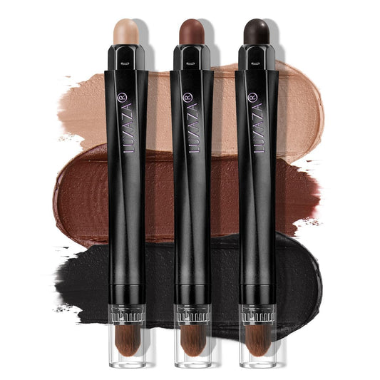 Classic 3PCS Neutral Eyeshadow Stick Makeup Set, Matte Cream Eye Shadow Eyeliner Brightener Pencil Crayon - Cocoa Island Matte