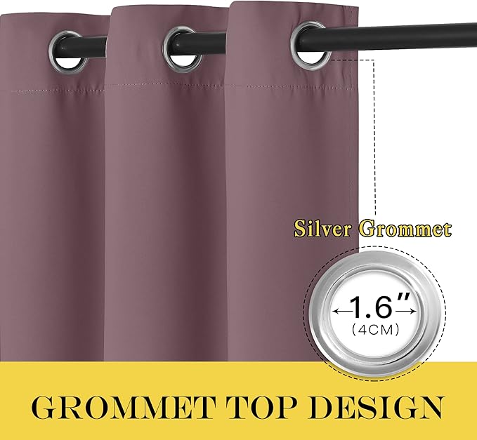 NICETOWN Blackout Dry Rose Curtain 84 inches Long - Image 3