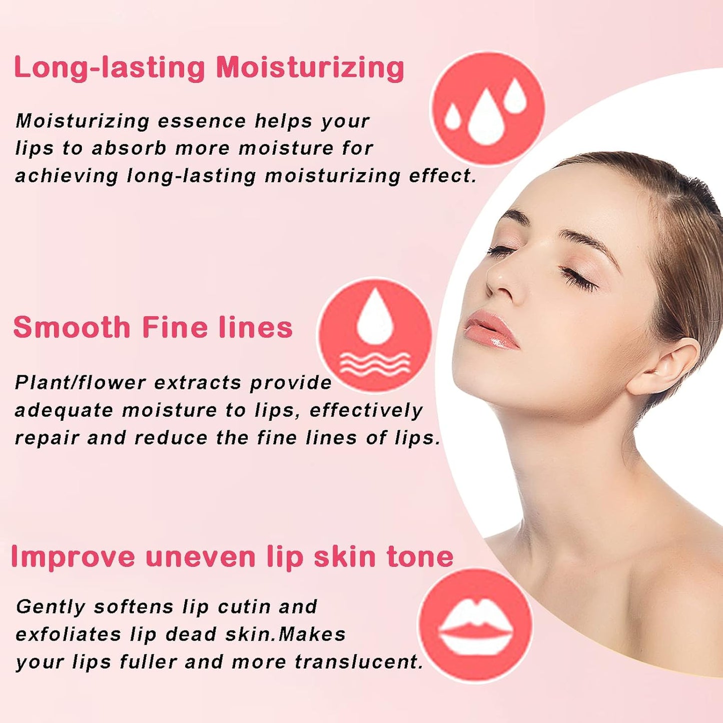 Permotary 30 Pieces Gel Collagen Lip Mask Crystal Lip Pads For Moisturizing, Anti-Wrinkle, Anti-Aging, Firms & Hydrates Lips,Pink